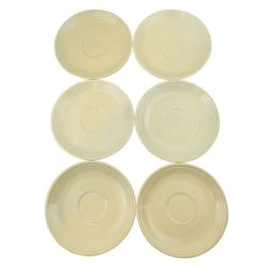 Vintage Fiesta Original Ivory Saucer Lot‎ of 6 HLC Homer Laughlin Fiestaware